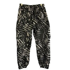 BLANC NOIR Animal Print Camo Cargo Jogger High Rise Black Silver Size Small